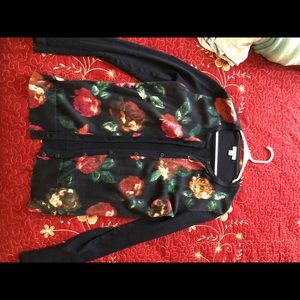 Merona blue with flowers cardigan